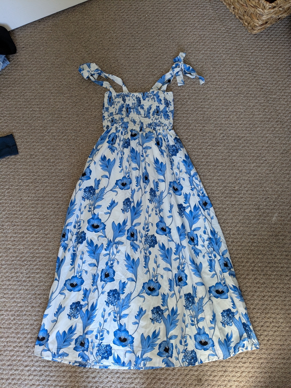 Blue Floral Tie-Strap Sundress